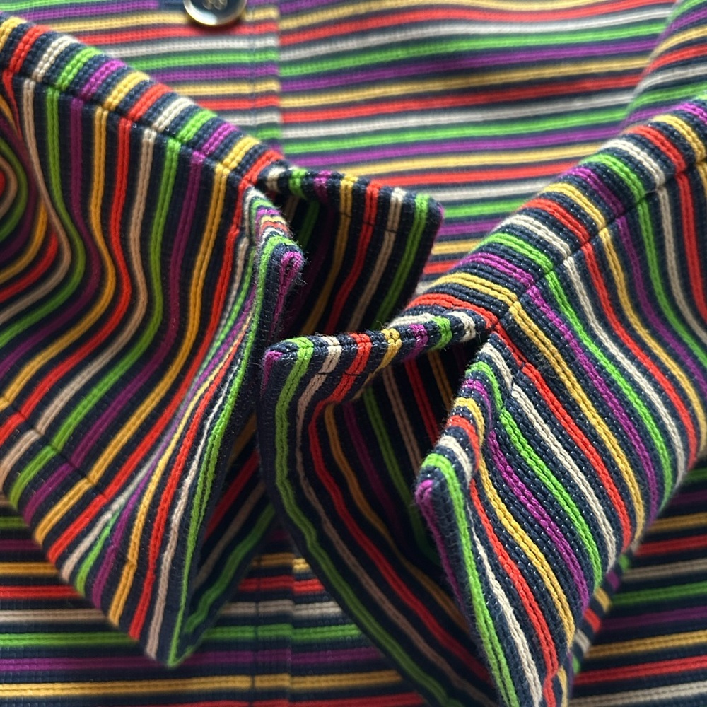 Talbots NWOT Red Green Yellow Striped Blazer with Tailored Silhouette Sz 10 P